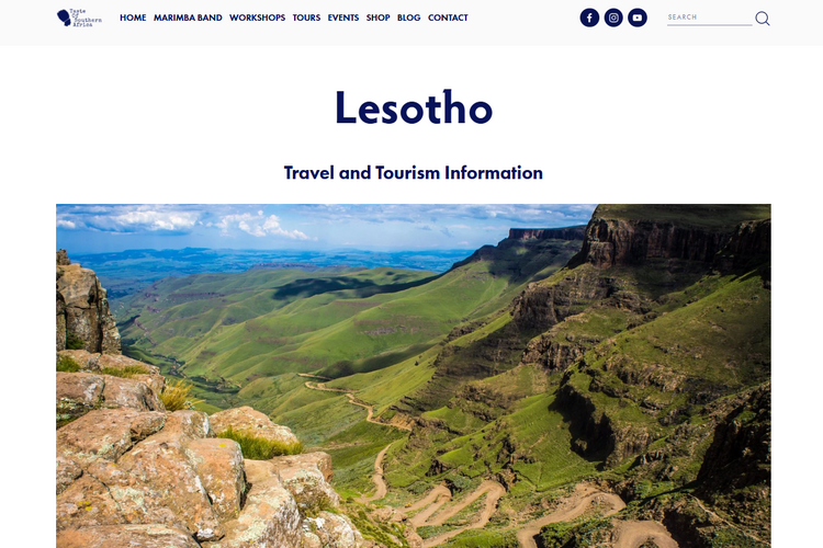 Lesotho page on the Taste of Southern Africa website