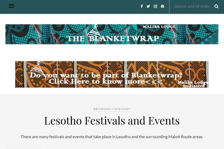 Home page of The Blanket Wrap website