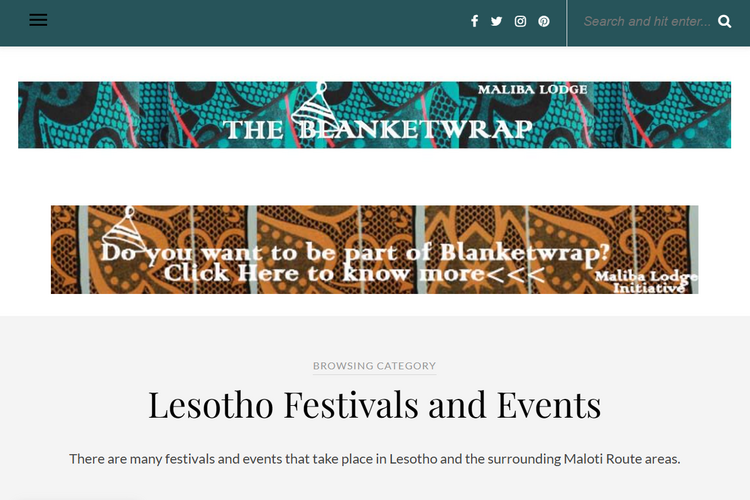 Home page of The Blanket Wrap website
